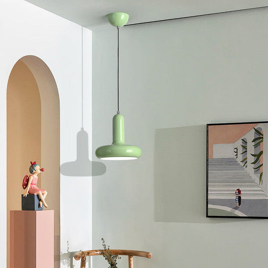 Contemporary Nordic Iron Geometric Disc 1-Light Pendant Light For Living Room