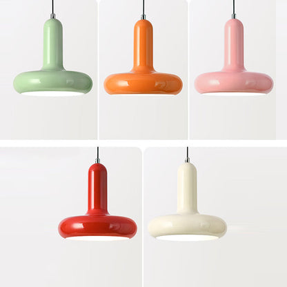 Contemporary Nordic Iron Geometric Disc 1-Light Pendant Light For Living Room