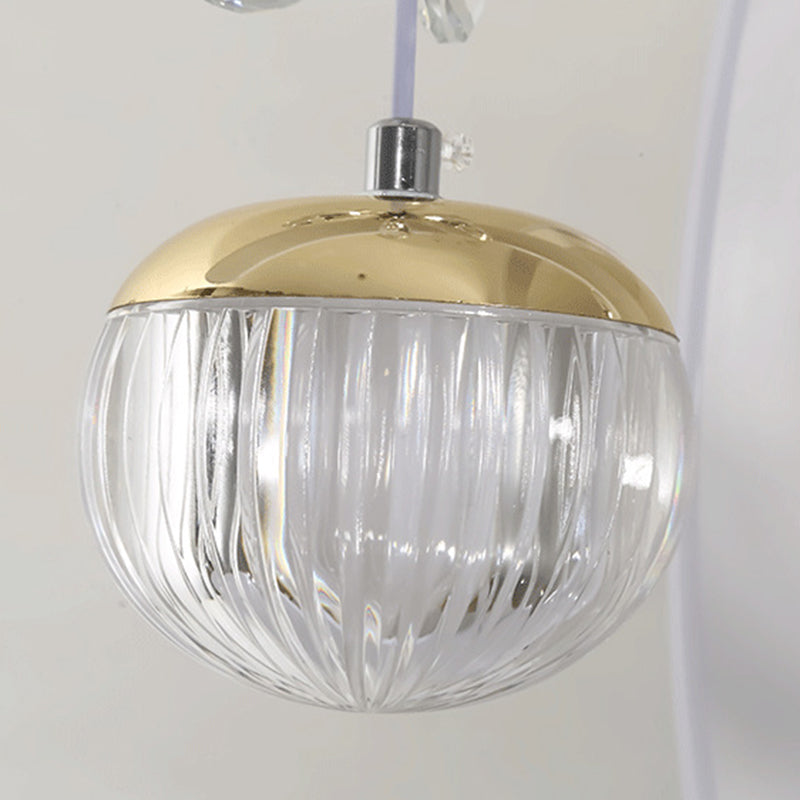 Modern Simplicity Iron Circle Silicone Ring Acrylic Ball LED Chandelier For Living Room