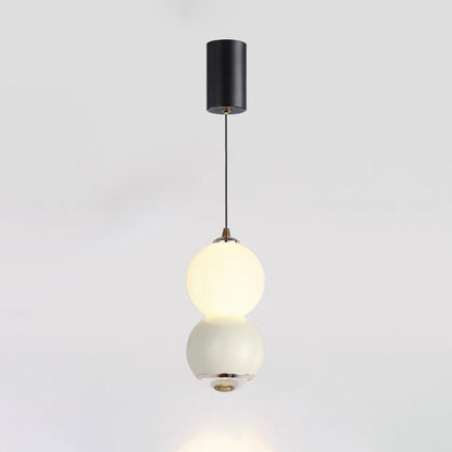 Contemporary Scandinavian Aluminum Spherical Acrylic LED Pendant Light For Living Room
