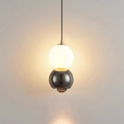 Contemporary Scandinavian Aluminum Spherical Acrylic LED Pendant Light For Living Room