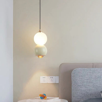Contemporary Scandinavian Aluminum Spherical Acrylic LED Pendant Light For Living Room