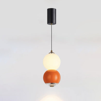 Contemporary Scandinavian Aluminum Spherical Acrylic LED Pendant Light For Living Room