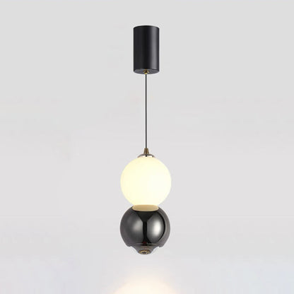 Contemporary Scandinavian Aluminum Spherical Acrylic LED Pendant Light For Living Room