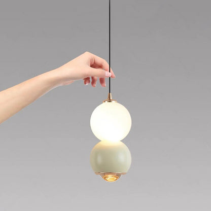 Contemporary Scandinavian Aluminum Spherical Acrylic LED Pendant Light For Living Room