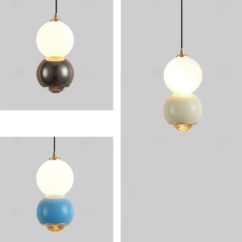 Contemporary Scandinavian Aluminum Spherical Acrylic LED Pendant Light For Living Room