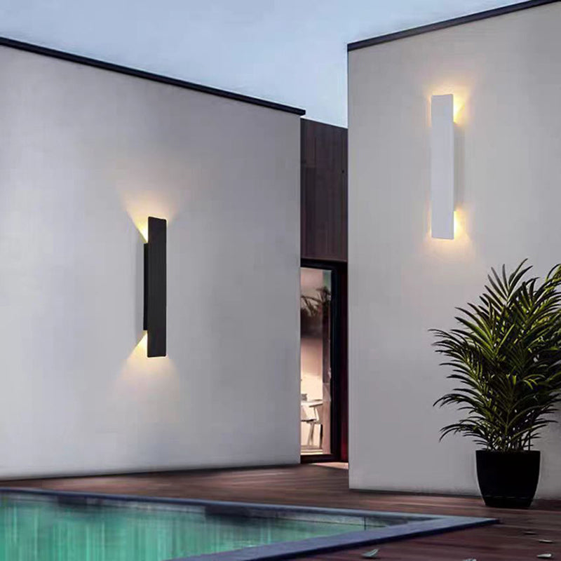 Modern Minimalist Long Strip Aluminum Acrylic LED Waterproof Wall Sconce Lamp For Outdoor Patio
