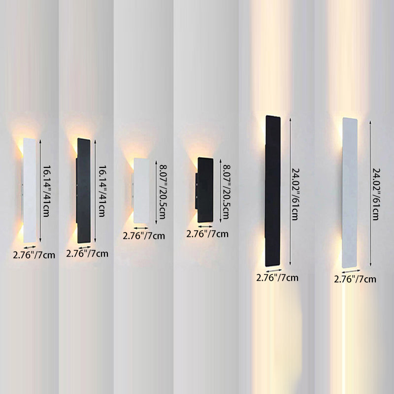 Modern Minimalist Long Strip Aluminum Acrylic LED Waterproof Wall Sconce Lamp For Outdoor Patio