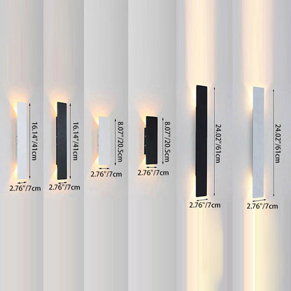 Modern Minimalist Long Strip Aluminum Acrylic LED Waterproof Wall Sconce Lamp For Outdoor Patio