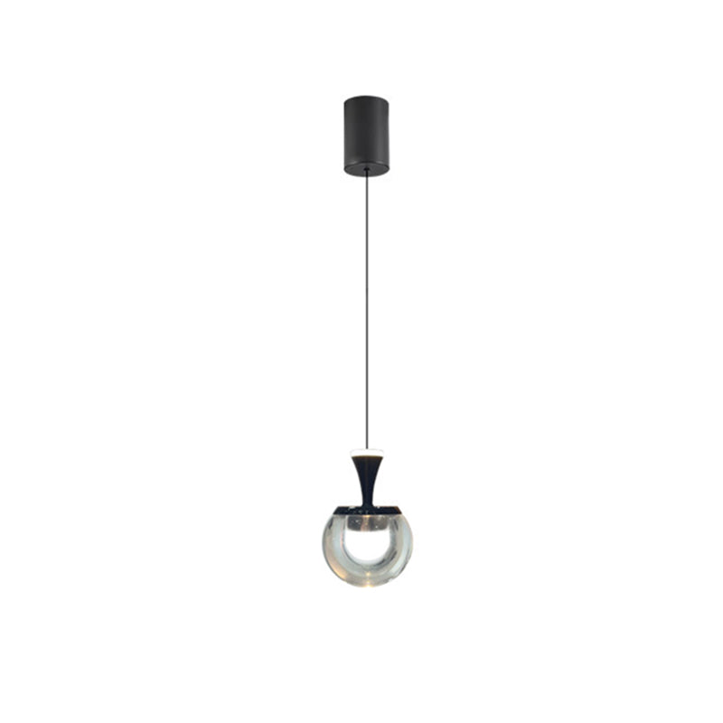 Contemporary Nordic Spherical Acrylic Aluminum LED Liftable Pendant Light For Living Room