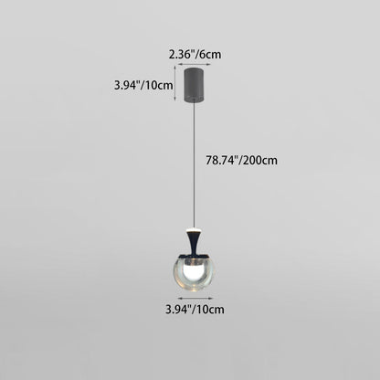 Contemporary Nordic Spherical Acrylic Aluminum LED Liftable Pendant Light For Living Room