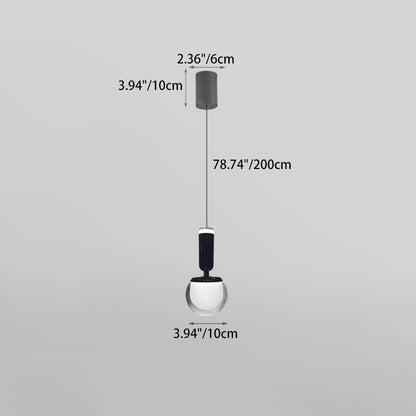 Contemporary Nordic Spherical Acrylic Aluminum LED Liftable Pendant Light For Living Room
