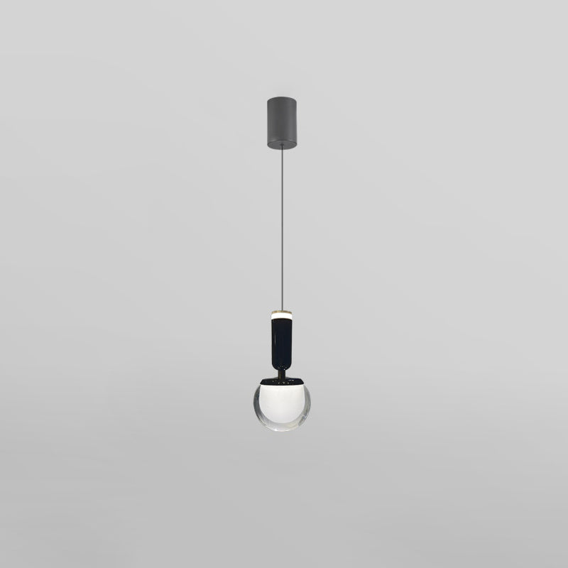 Contemporary Nordic Spherical Acrylic Aluminum LED Liftable Pendant Light For Living Room