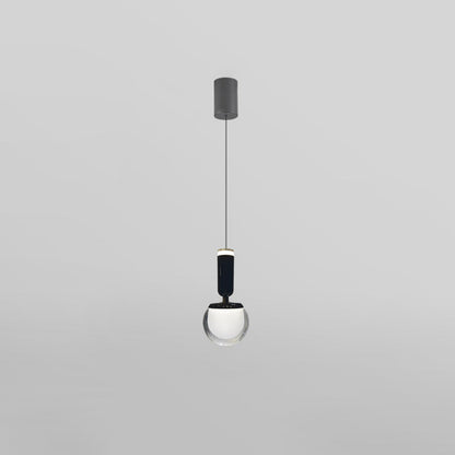 Contemporary Nordic Spherical Acrylic Aluminum LED Liftable Pendant Light For Living Room
