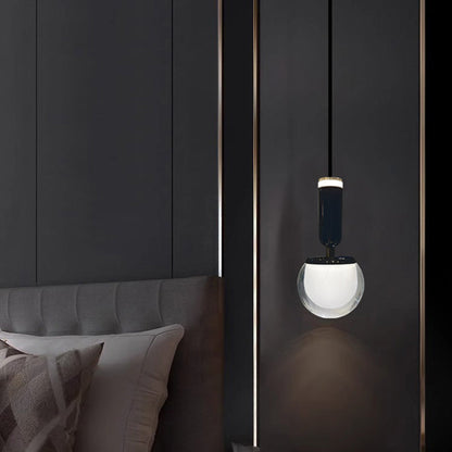 Contemporary Nordic Spherical Acrylic Aluminum LED Liftable Pendant Light For Living Room