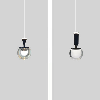 Contemporary Nordic Spherical Acrylic Aluminum LED Liftable Pendant Light For Living Room