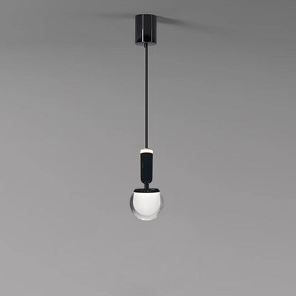 Contemporary Nordic Spherical Acrylic Aluminum LED Liftable Pendant Light For Living Room