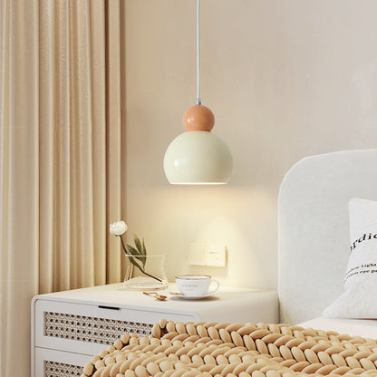 Traditional French Iron Geometric Sphere Shade 1-Light Pendant Light For Bedroom