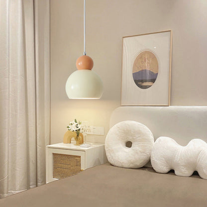 Traditional French Iron Geometric Sphere Shade 1-Light Pendant Light For Bedroom