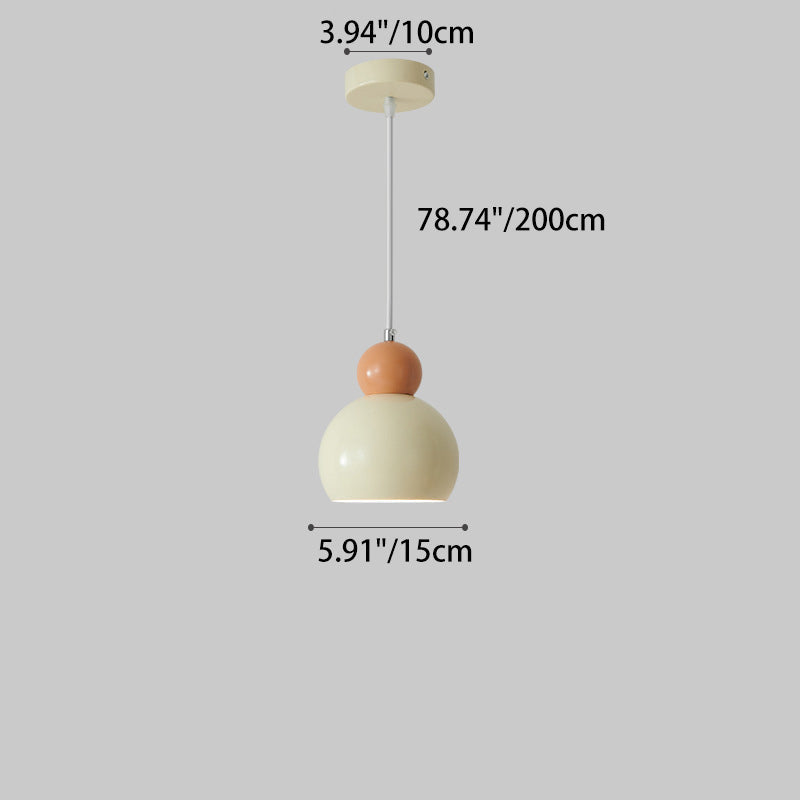 Traditional French Iron Geometric Sphere Shade 1-Light Pendant Light For Bedroom
