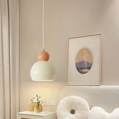 Traditional French Iron Geometric Sphere Shade 1-Light Pendant Light For Bedroom