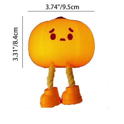 Contemporary Creative Pumpkin Silicone Shade LED Night Light Table Lamp For Bedroom