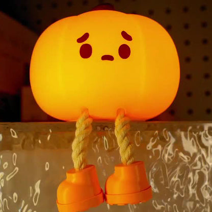 Contemporary Creative Pumpkin Silicone Shade LED Night Light Table Lamp For Bedroom