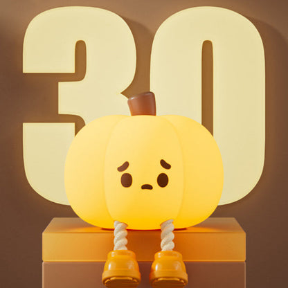 Contemporary Creative Pumpkin Silicone Shade LED Night Light Table Lamp For Bedroom