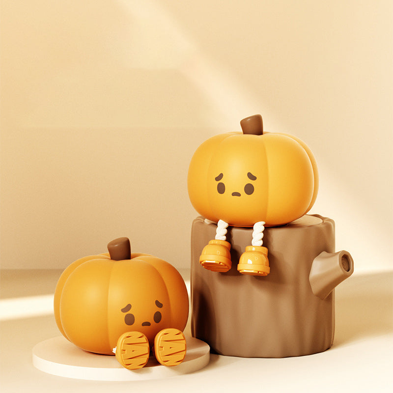 Contemporary Creative Pumpkin Silicone Shade LED Night Light Table Lamp For Bedroom