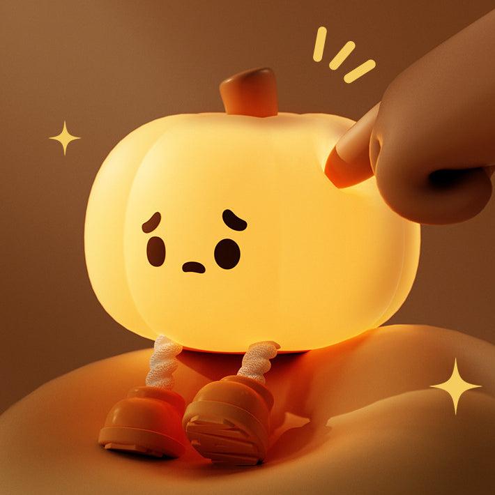 Contemporary Creative Pumpkin Silicone Shade LED Night Light Table Lamp For Bedroom