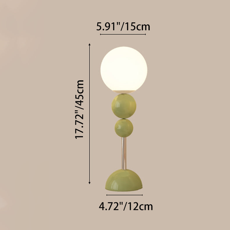 Contemporary Nordic Iron PE Round Ball Shade 1-Light Table Lamp For Bedroom