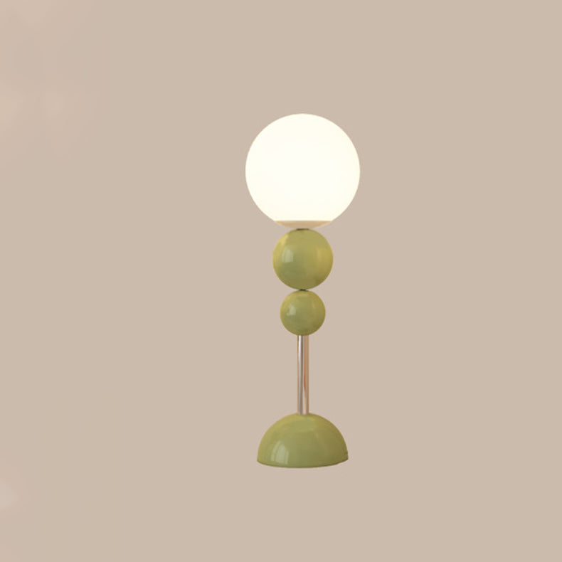 Contemporary Nordic Iron PE Round Ball Shade 1-Light Table Lamp For Bedroom