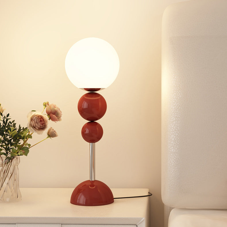 Contemporary Nordic Iron PE Round Ball Shade 1-Light Table Lamp For Bedroom
