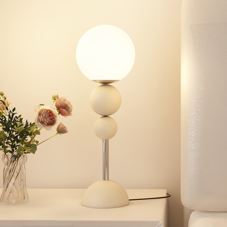 Contemporary Nordic Iron PE Round Ball Shade 1-Light Table Lamp For Bedroom
