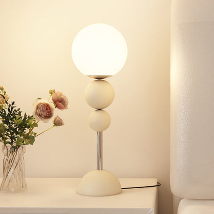 Contemporary Nordic Iron PE Round Ball Shade 1-Light Table Lamp For Bedroom