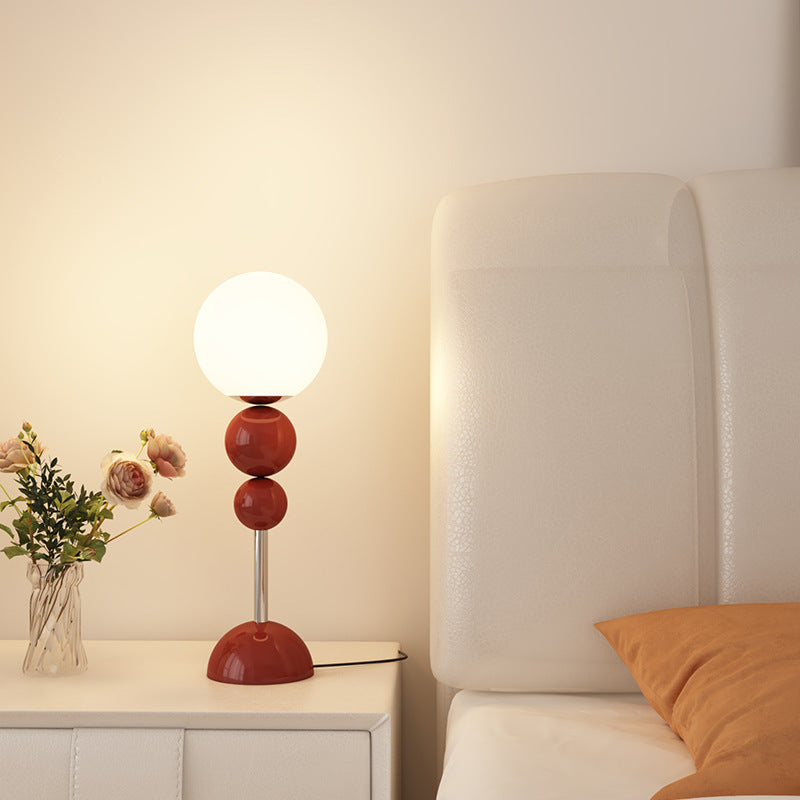 Contemporary Nordic Iron PE Round Ball Shade 1-Light Table Lamp For Bedroom