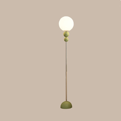Contemporary Nordic Iron PE Round Ball Shade 1-Light Standing Floor Lamp For Bedroom