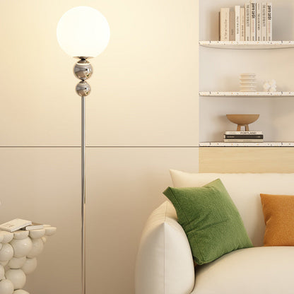 Contemporary Nordic Iron PE Round Ball Shade 1-Light Standing Floor Lamp For Bedroom
