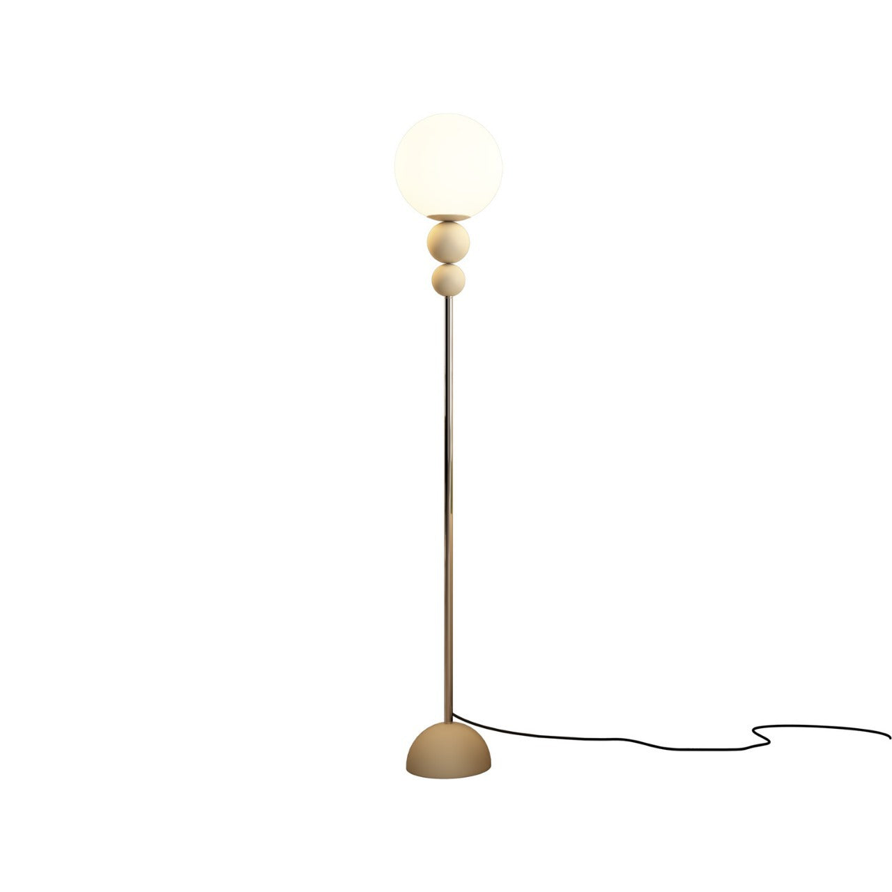 Contemporary Nordic Iron PE Round Ball Shade 1-Light Standing Floor Lamp For Bedroom