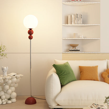 Contemporary Nordic Iron PE Round Ball Shade 1-Light Standing Floor Lamp For Bedroom