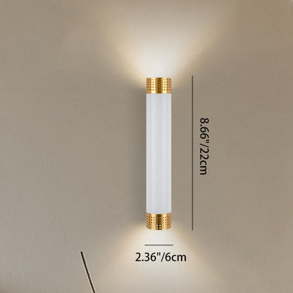 Modern Minimalist Aluminum Cylinder LED Up And Down Illuminated Wall Sconce Lamp For Living Room