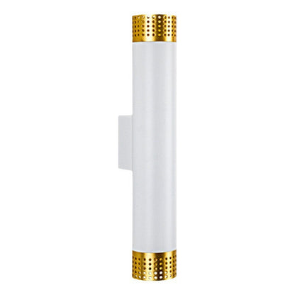 Modern Minimalist Aluminum Cylinder LED Up And Down Illuminated Wall Sconce Lamp For Living Room