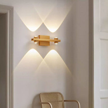 Modern Minimalist Aluminum Linear LED Up And Down Illuminated Wall Sconce Lamp For Bedroom