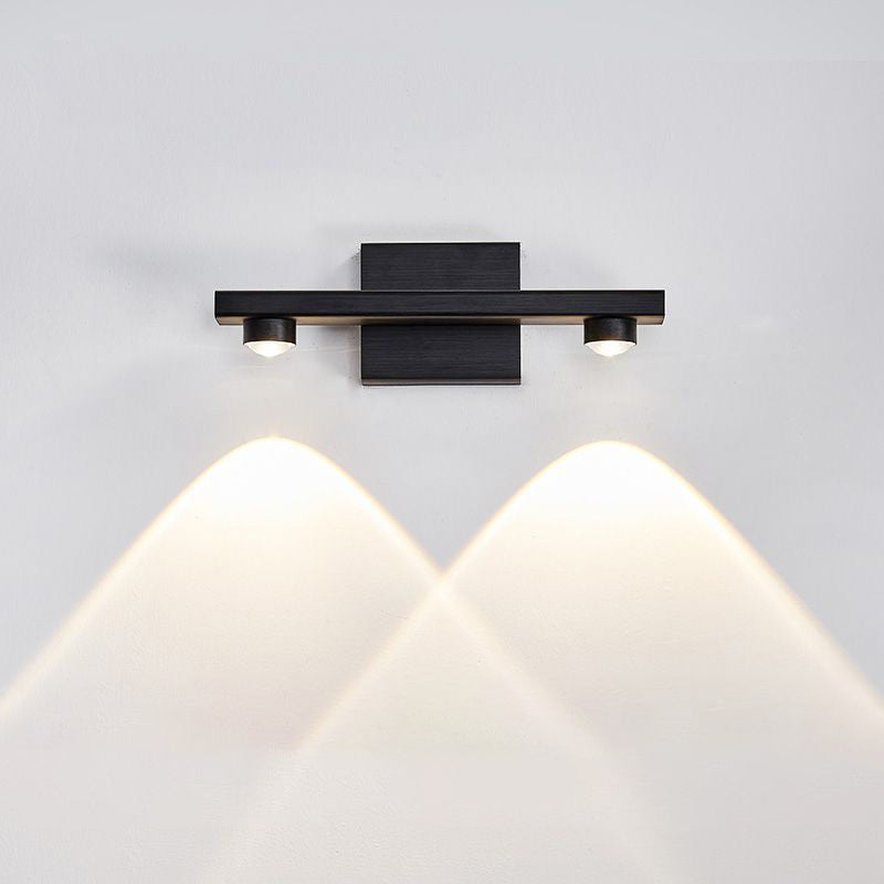 Modern Minimalist Aluminum Linear LED Up And Down Illuminated Wall Sconce Lamp For Bedroom