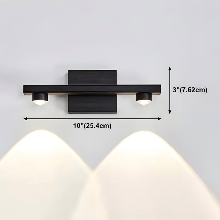 Modern Minimalist Aluminum Linear LED Up And Down Illuminated Wall Sconce Lamp For Bedroom