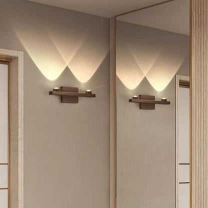 Modern Minimalist Aluminum Linear LED Up And Down Illuminated Wall Sconce Lamp For Bedroom