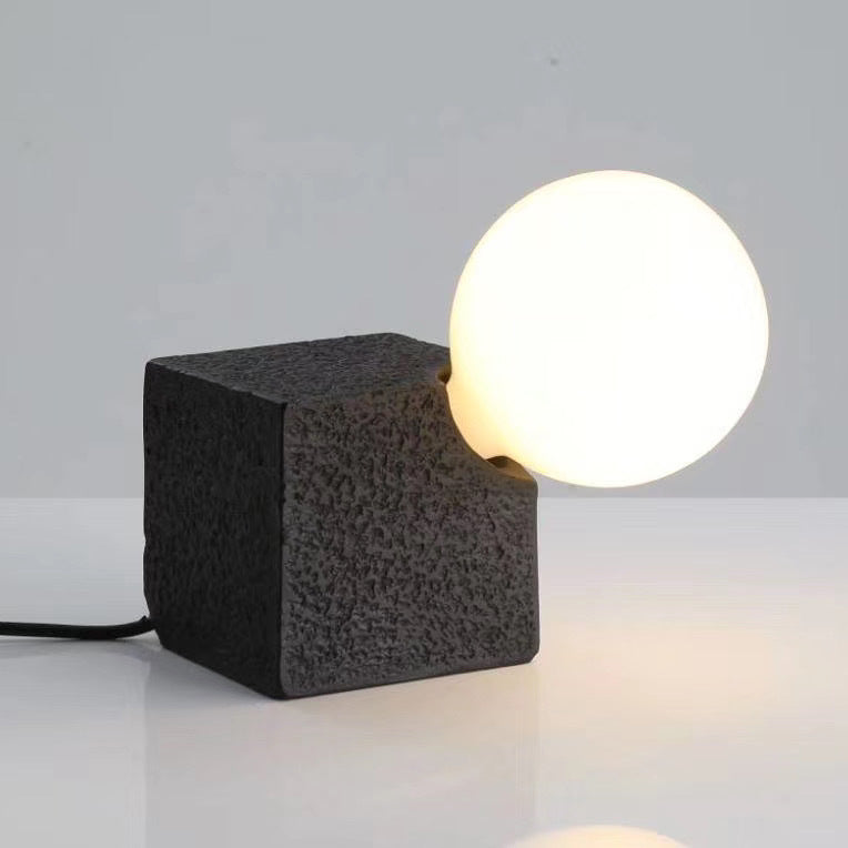 Contemporary Creative Resin Honeycomb Stone Geometric Cube 1-Light Pendant Light For Living Room