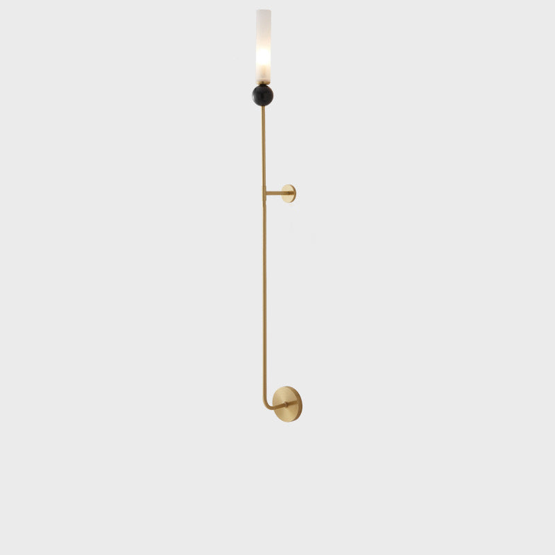 Contemporary Simplicity Copper Marble Ball Acrylic Cylinder Shade 1-Light Wall Sconce Lamp For Bedroom