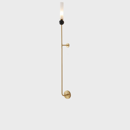 Contemporary Simplicity Copper Marble Ball Acrylic Cylinder Shade 1-Light Wall Sconce Lamp For Bedroom
