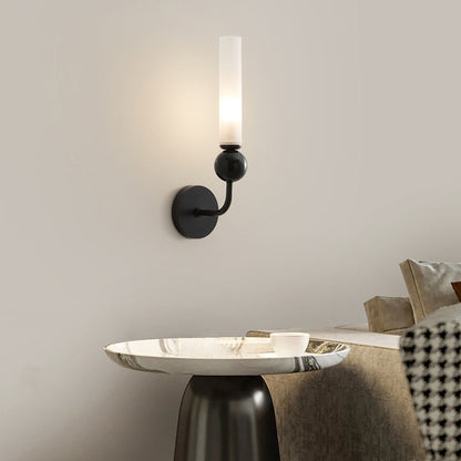 Contemporary Simplicity Copper Marble Ball Acrylic Cylinder Shade 1-Light Wall Sconce Lamp For Bedroom